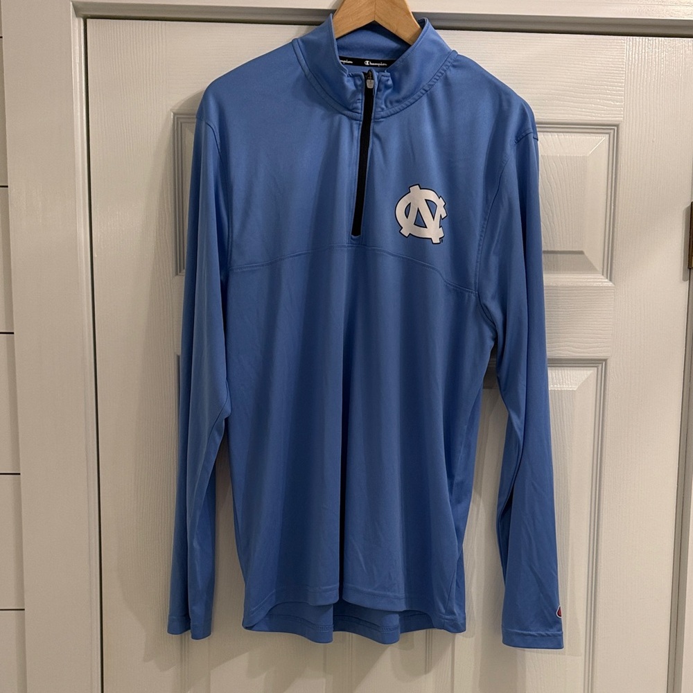Champion Light Blue UNC Chapel Hill Athletic Quarter-zip size Large NWOT